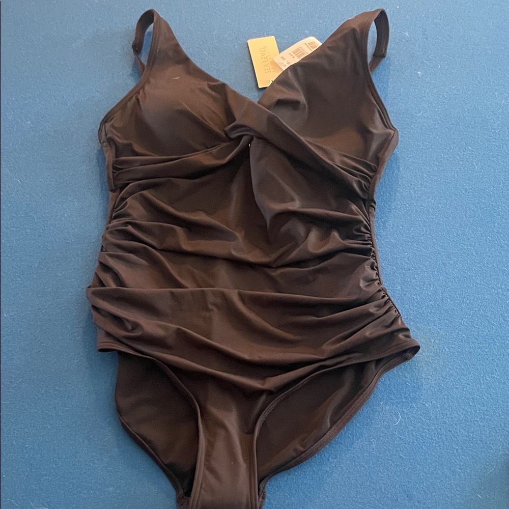 Nordstrom Elegant Dark Brown One-Piece Swimsuit